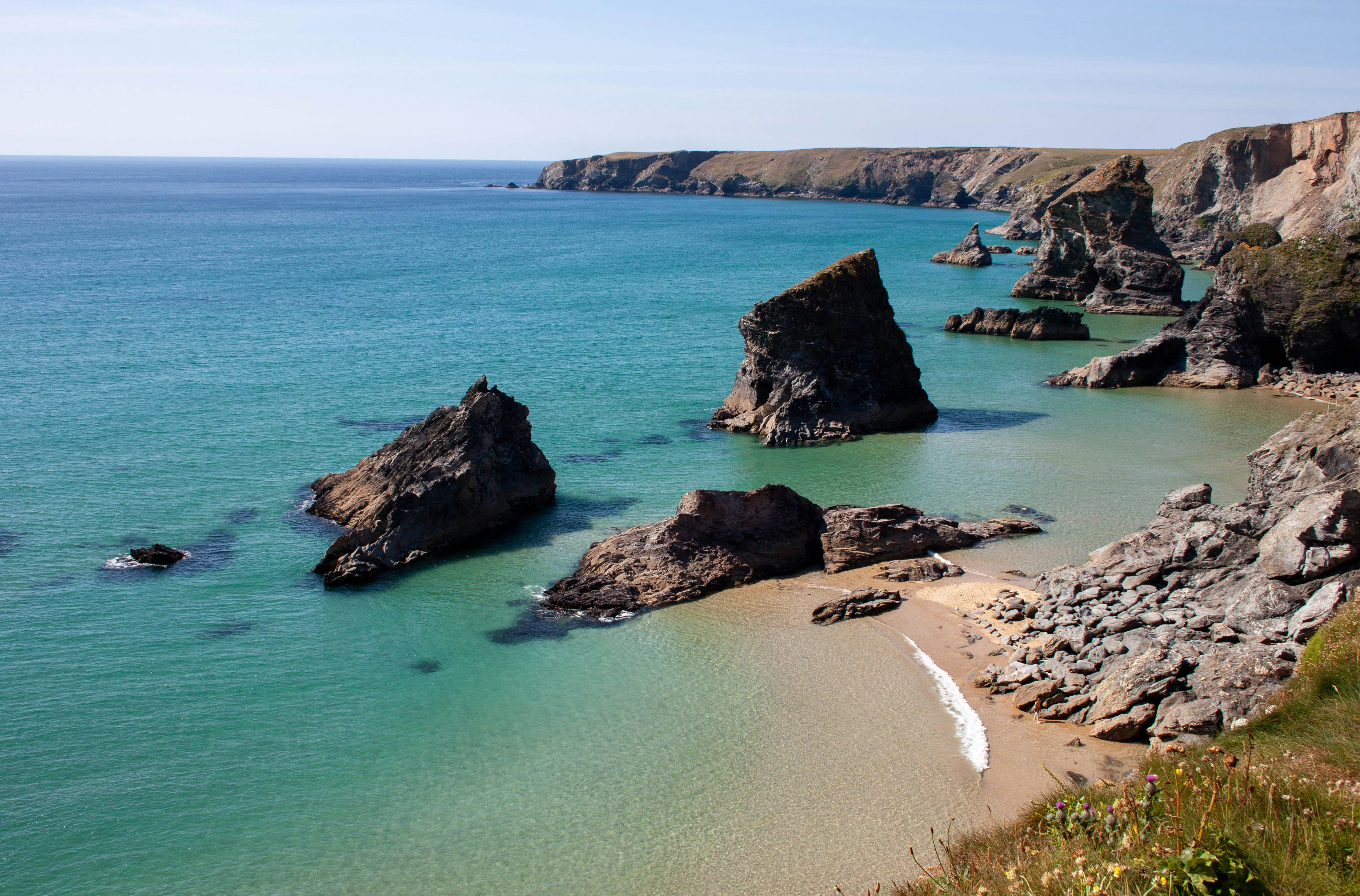 Cornish coastline with digital overlay